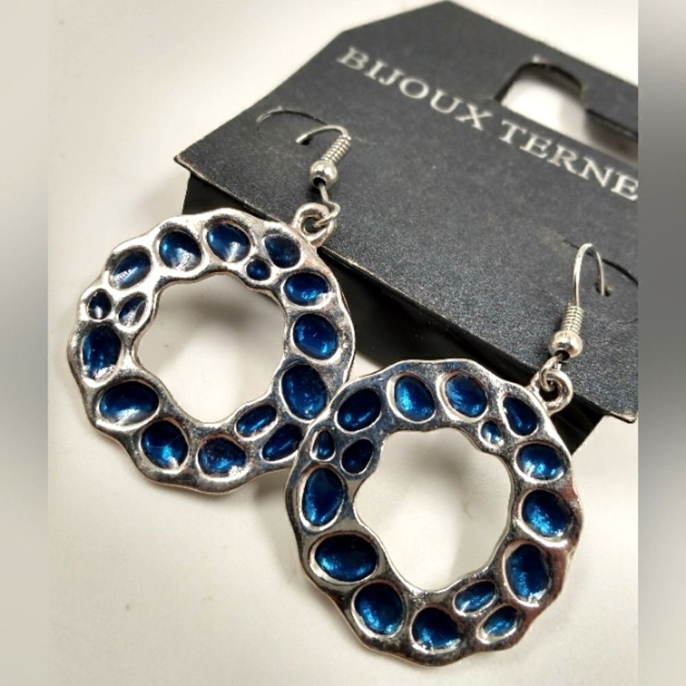 Bijoux Terner Animal Print Earrings Jewelry Blue Stone New - Picture 4 of 7